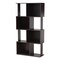 Baxton Studio Riva Dark Brown Finished Geometric Wood Bookshelf 159-9866 - alternate 1